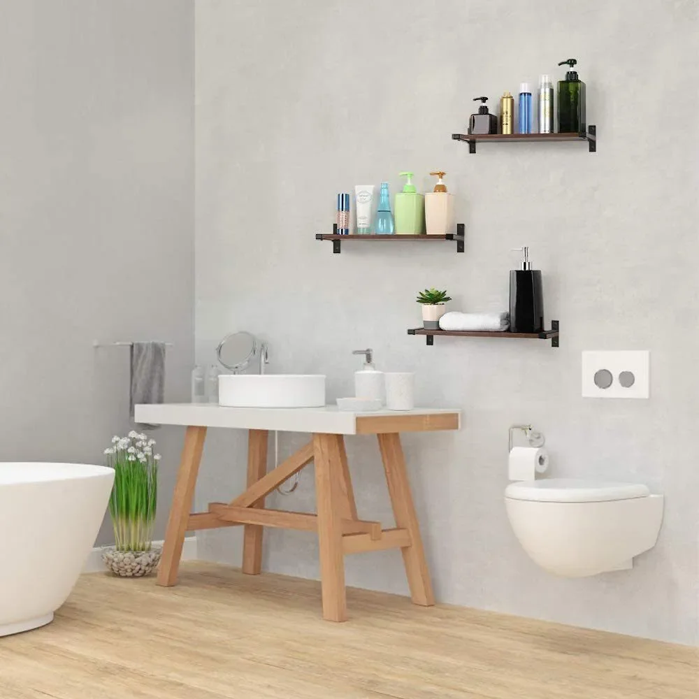 Floating Shelves, Set of 3 Wall Mount Rustic Hanging Shelves for Kitchen,Bedroom